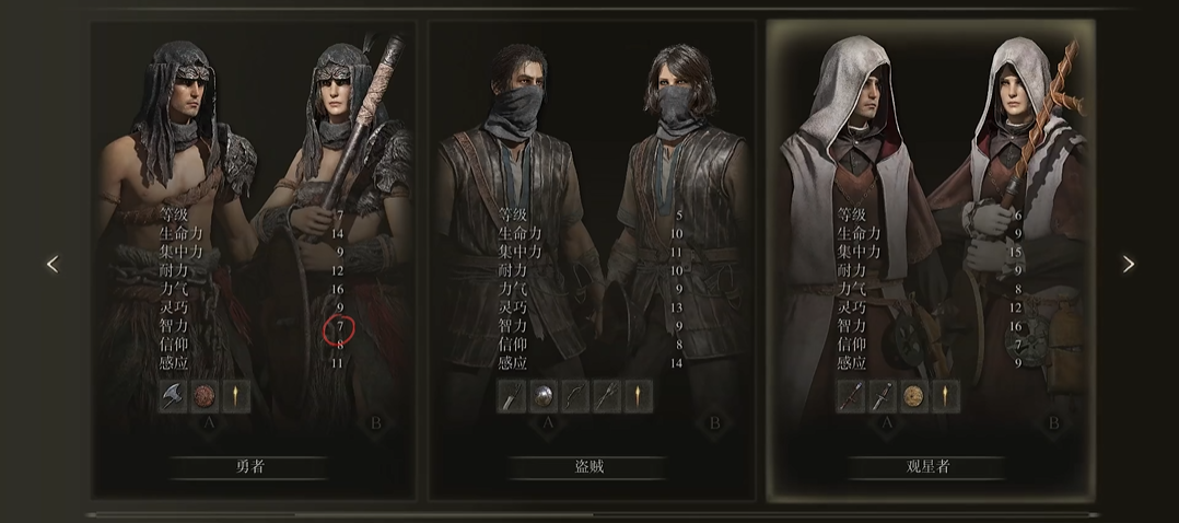 艾尔登法环初始角色属性如何